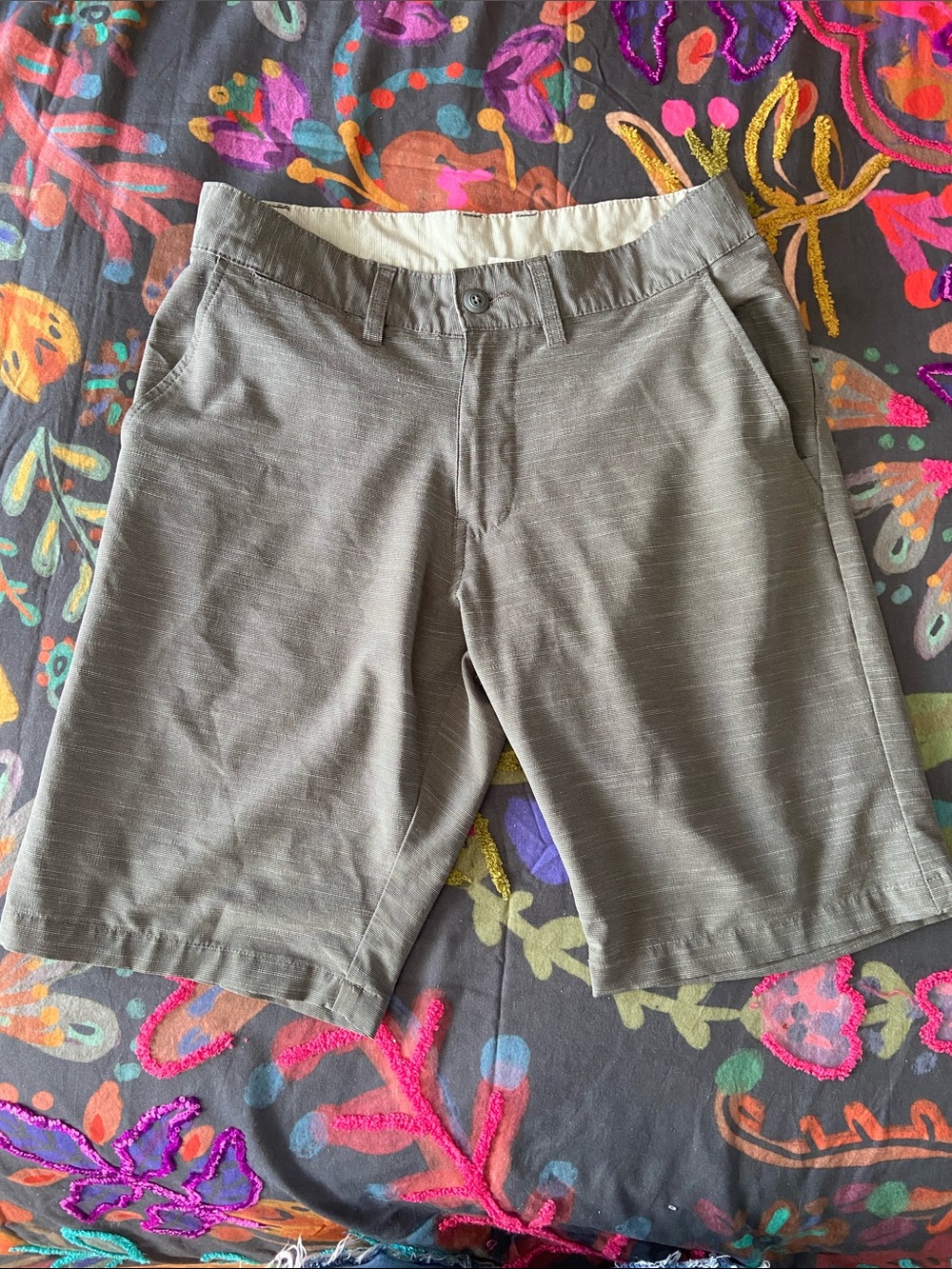 Ron Jon Charcoal Flat Front Men's Swim Hybrid Boardshorts Shorts 30